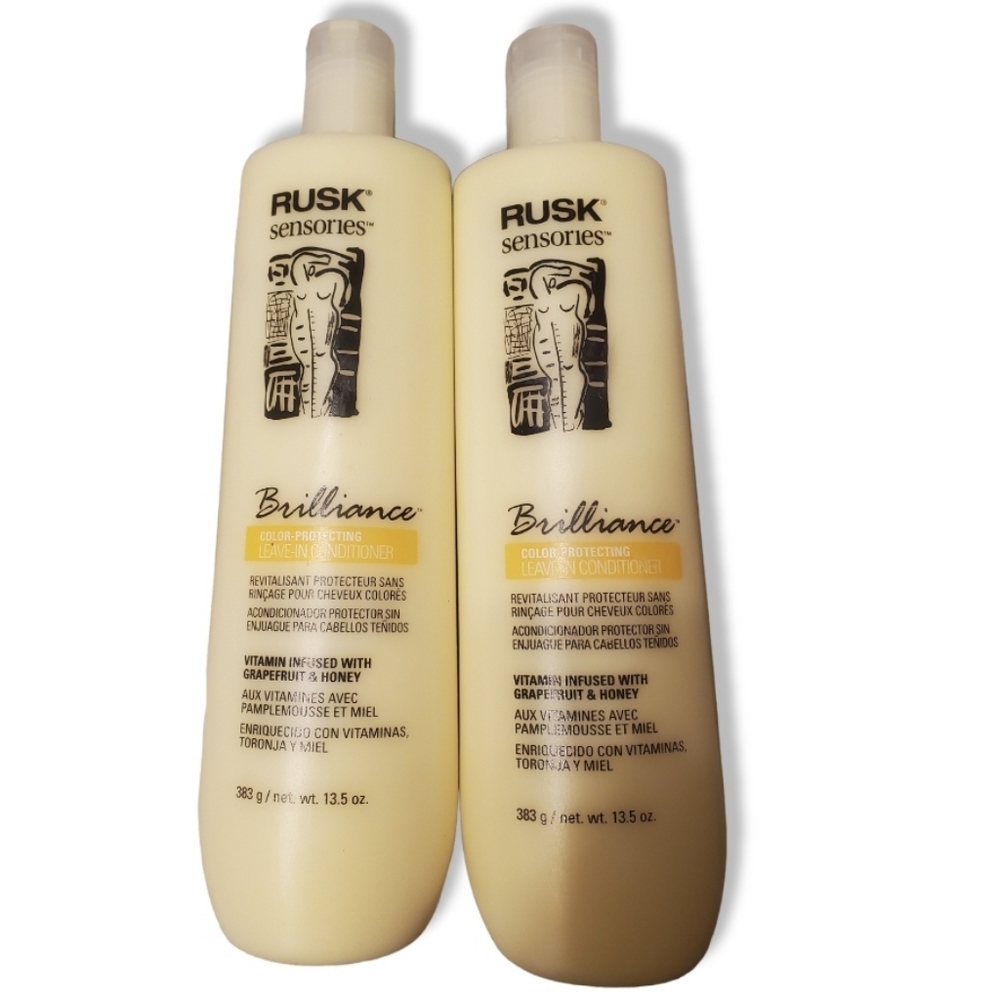 (2) Rusk Sensories Brilliance Color Protecting Leave-in Conditioner 13.5oz Each